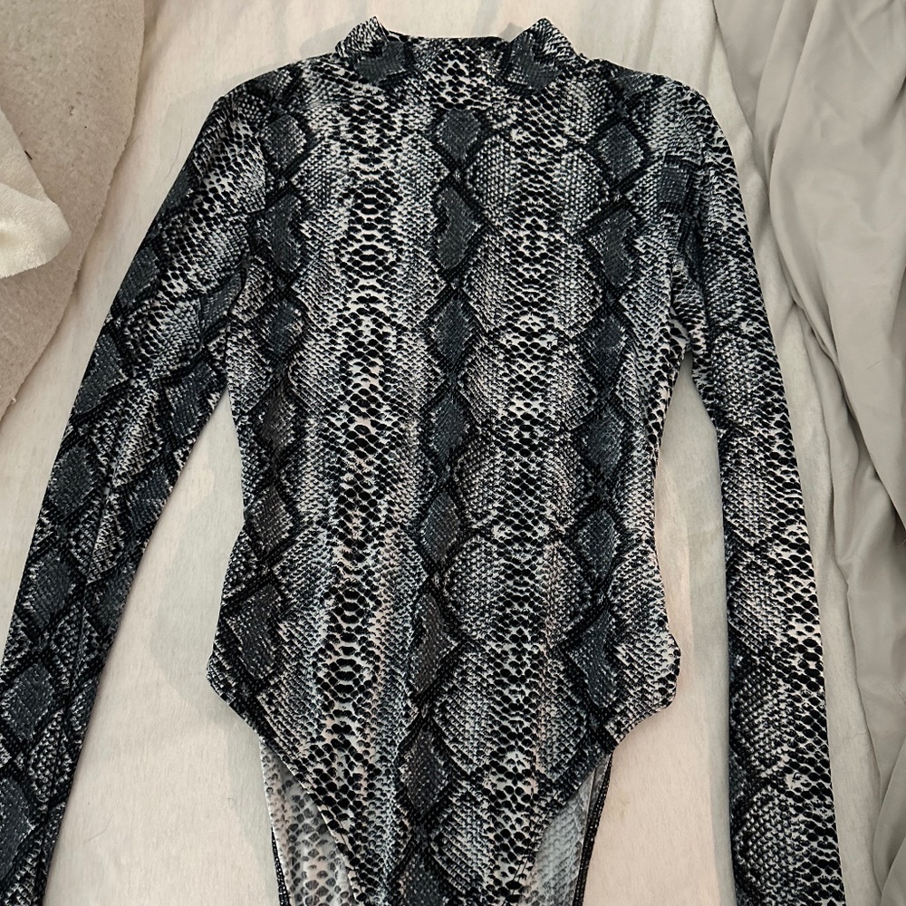Snake skin patterned body suit